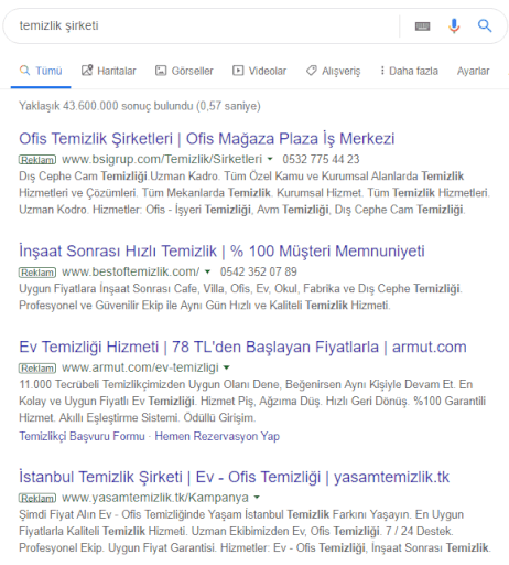 temizlik sirketi ads