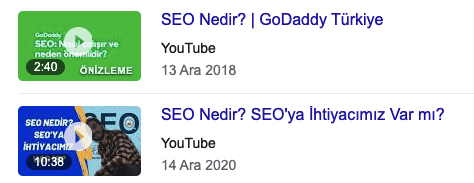 video serp
